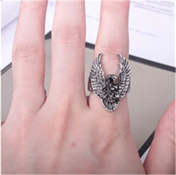 MANGOSKY фунтов Новый Орел животных обруч кольцо в старинное серебро и бронза цвет