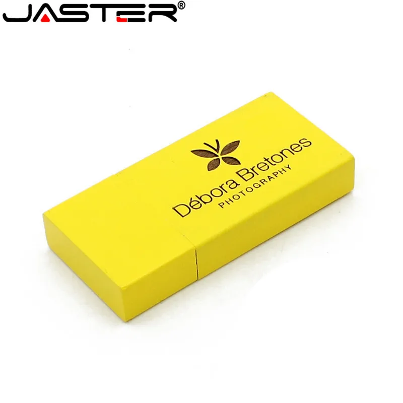JASTER логотип персональный деревянный цветной блок USB флеш-накопитель креативный подарок u диск Флешка 4 ГБ 16 ГБ 32 ГБ 64 ГБ Деревянная Карта памяти