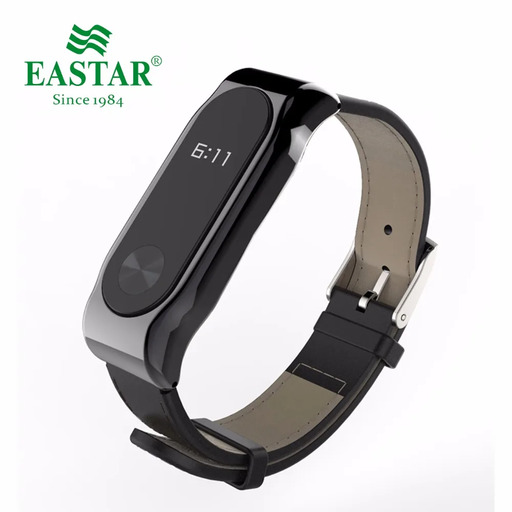 Ремешок для смарт часов Eastar Черный Сменный кожаный ремешок XiaoMI Band 2|smart watch