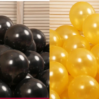 Gold and black 10 дюймов 30, 50 шт в наборе, гелиевые латексные шарики для вечеринки кружевные шелковые трусики перламутрового оттенка для свадьбы, годовщины, дня рождения вечерние украшения Детские игрушки Воздушные шары JL0017 - Цвет: Gold and black
