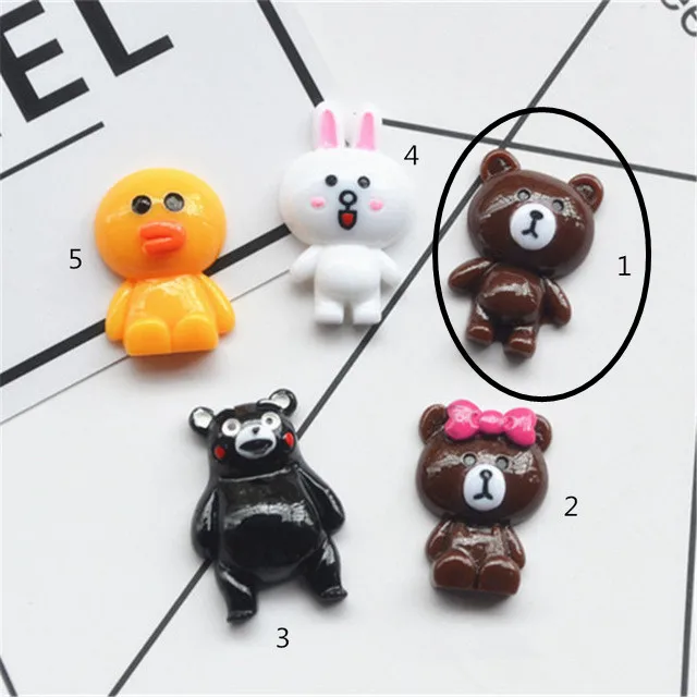 1-bear 2 шт. милый мини медведь слизи Глина Шарм бусины для кукол дом чехол для телефона украшения забавные детские игрушки слизи DIY - Цвет: 1-bear