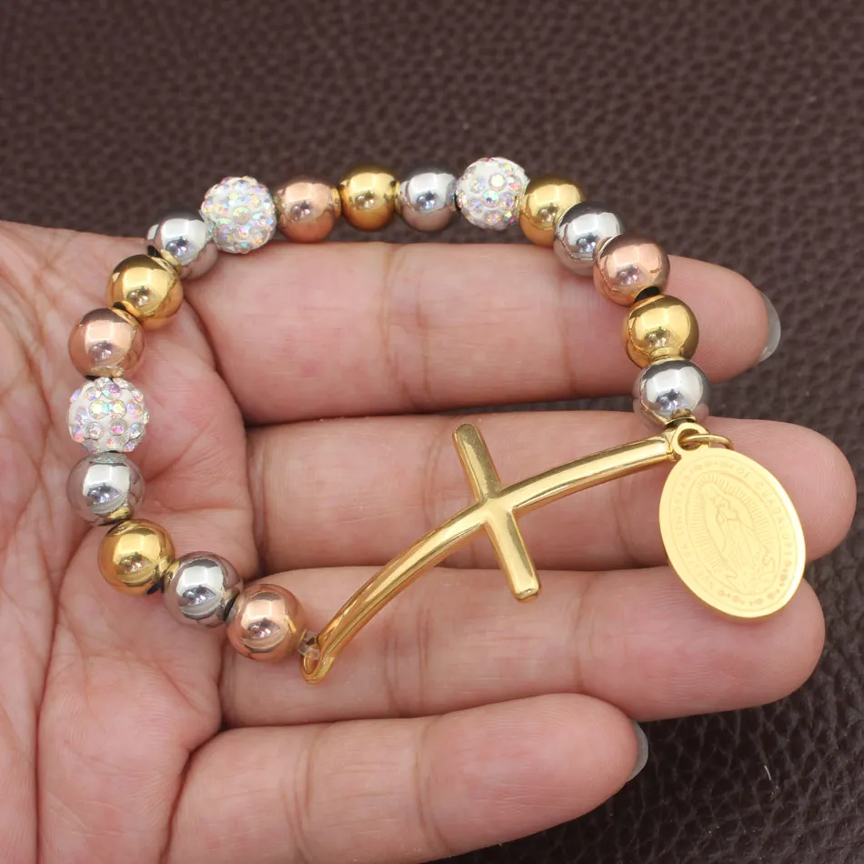 Горячая мода ювелирные изделия из нержавеющей стали с цветными стразами браслет