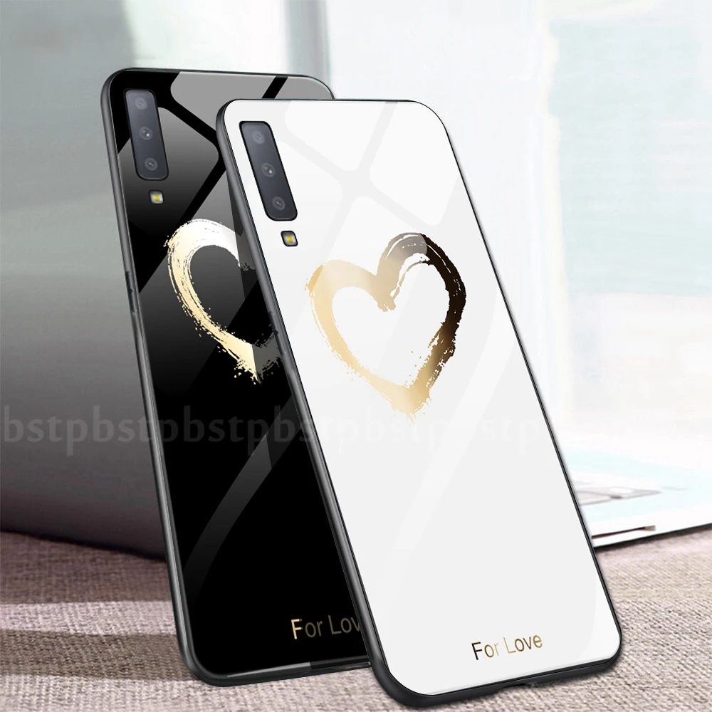 С узором из сердечек костюм закаленное Стекло чехол для samsung Galaxy A70 A50 A30 A20 A10 M20 S9 S8 S10 плюс A7 Note 8 9 S10e A50 крышка