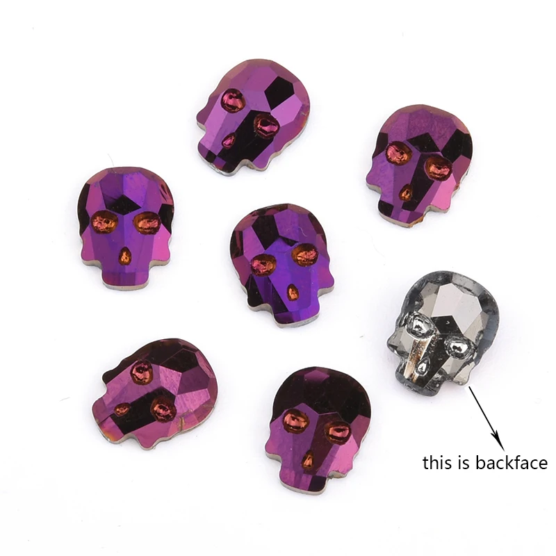 10 шт. Череп ногтей Стразы с плоской задней блеск страз дизайн ювелирные изделия