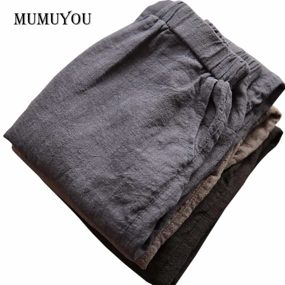 Брюки султанки из хлопка и льна для мужчин женщин свободные брюки свободного