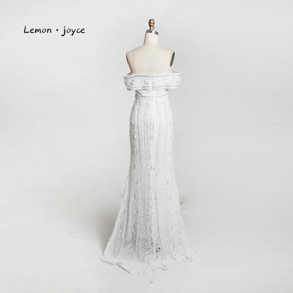 Lemon joyce Длинные вечерние платья 2020 элегантные с вырезом лодочкой кристаллами и