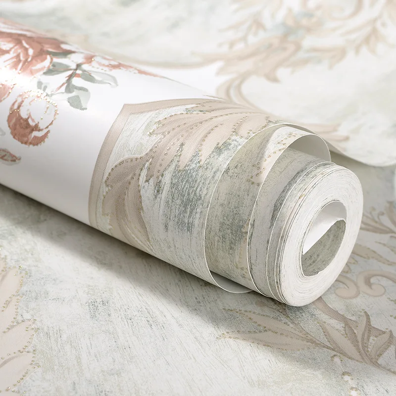 Американский синий цветок обои ретро стиль 3d темно-синий живой Европейский синие