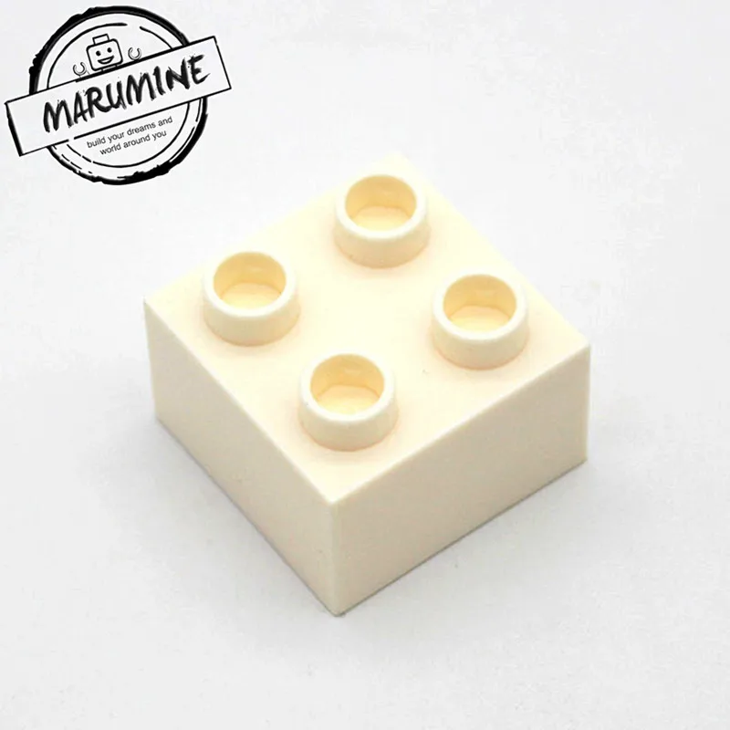 MARUMINE 2x2 Dots Duplo блок 50 шт./лот классические Строительные кирпичи объемные развивающие Technic игрушки подарок для детей - Цвет: Белый