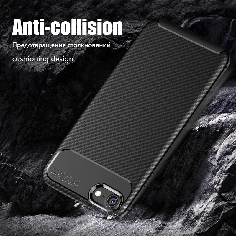 Luxury Carbon Fiber Back Soft Silicone TPU Case For iPhone 6 6s 7 Plus 8 Cases Full Cover Phone |