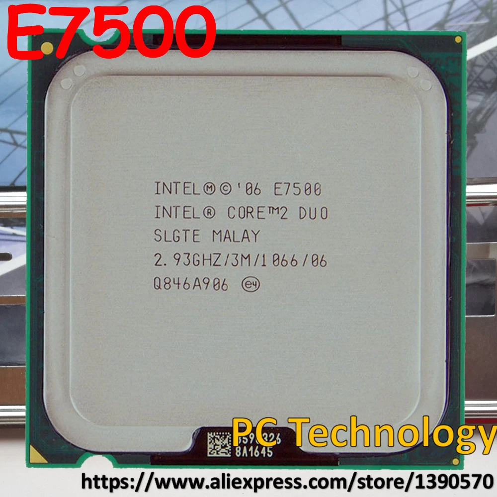 Оригинальный процессор Intel Core 2 Duo E7500 для настольного компьютера 3 Мб кэш памяти 93