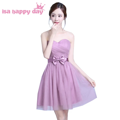 Robe de mariee/милое короткое Тюлевое платье подружки невесты без бретелек для девочек