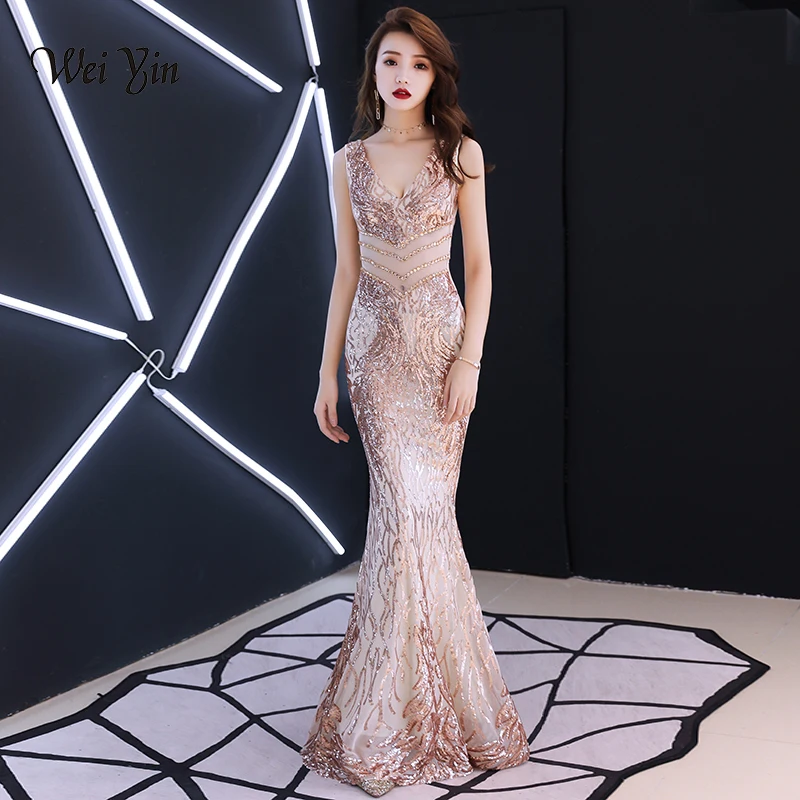Weiyin Vestido de Festa 2019 Русалка Формальное вечернее платье Выпускные вечерние платья