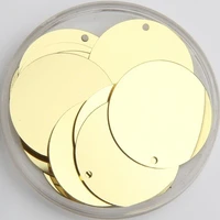 multi size light golden pvc flat round loose sequins paillette sewing craft women garments accessories with 1 side hole