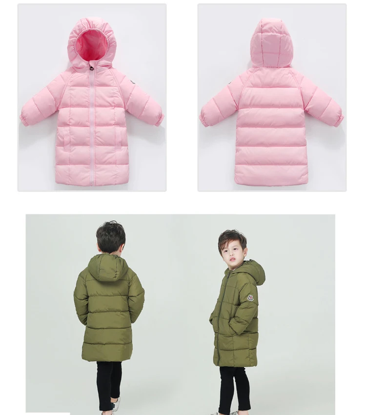 Inverno das criancas Para Baixo Meninos Jaqueta Com Capuz Casaco верхняя одежда Roupa Dos Miudos Presentes de Natal Do Bebe