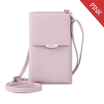 Pink Новые поступления Crossbody телефон и кошелек pruse для iPhone кошелек Чехол универсальный кошелек Чехол - Цвет: Pink
