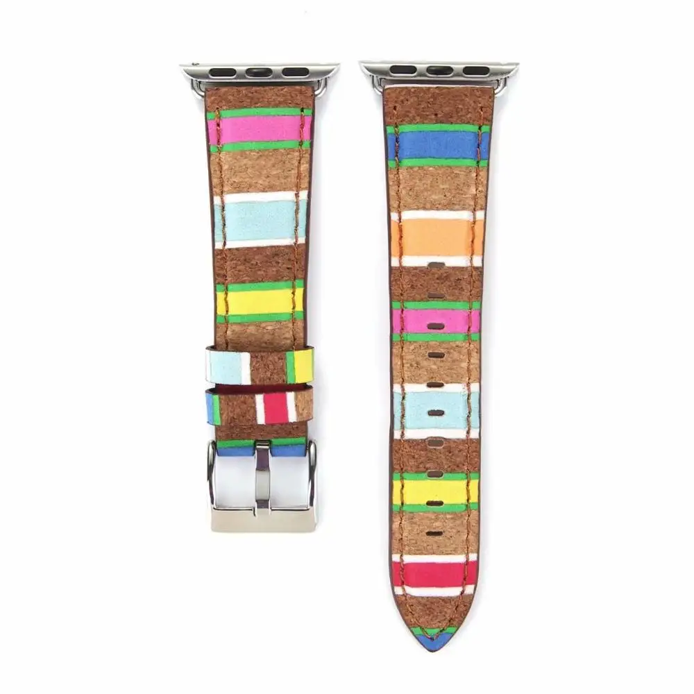 Ремешок из натуральной кожи для Apple Watch band 4 44/40 мм ретро браслет с зернистой