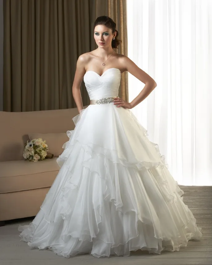 2014 new Satin Sweetheart Aline Ribbons Chiffon by111 | Свадьбы и торжества