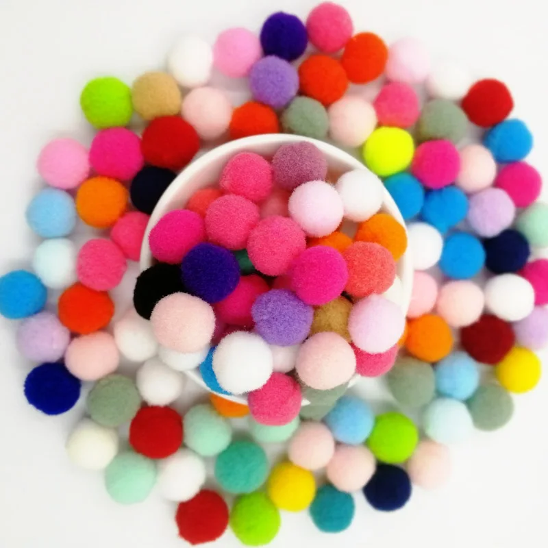 Mix color 100 шт./пакет 10/15/20/25 мм Мини пышная Нижняя Pom Poms помпонами ручной работы для детей игрушки свадебный Декор DIY товары для шитья и рукоделия - Цвет: Mix color