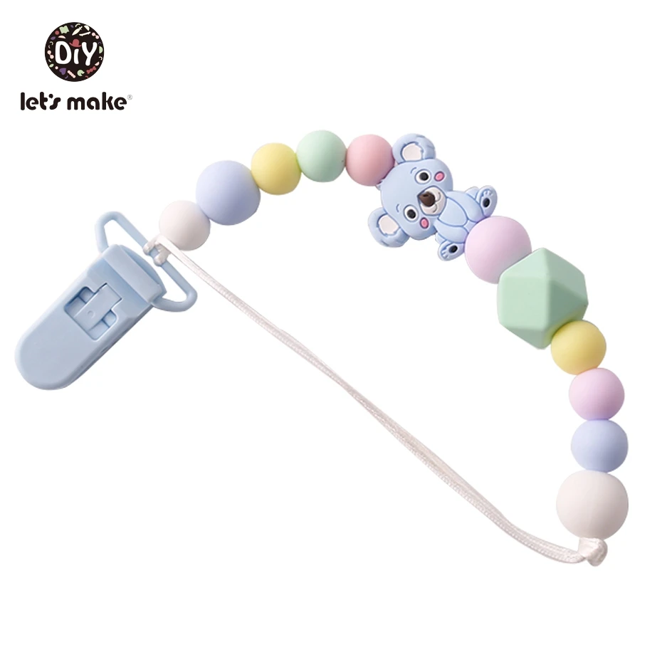 Let's make-Cuentas de dentici&oacute;n de silicona Koala para ni&ntilde;os, accesorios de cadena Diy, cuentas de silicona sin BPA para mordedor de beb&eacute;, venta al por mayor, 100 Uds.-5
