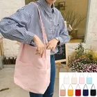 Сумка холщовая Женская, однотонная, многоразовая, переносная сумка для покупок