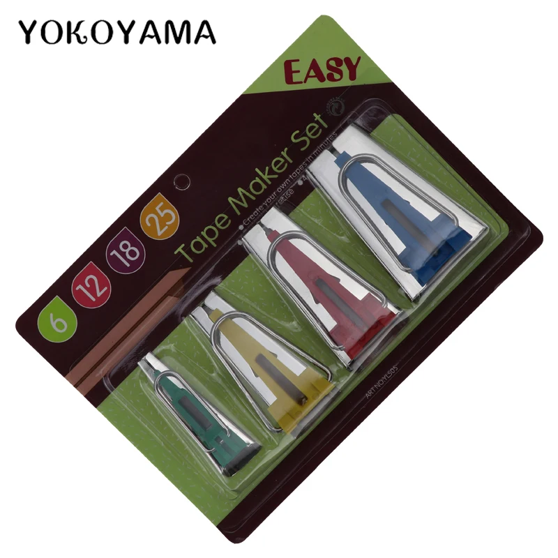 YOKOYAMA 4 шт. 6 мм 12 18 25 ткань Клевер уклонистая лента мейкер инструмент для привязки