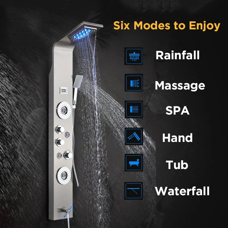 Матовый светодиодный светильник водопад дождевая душевая панель SPA