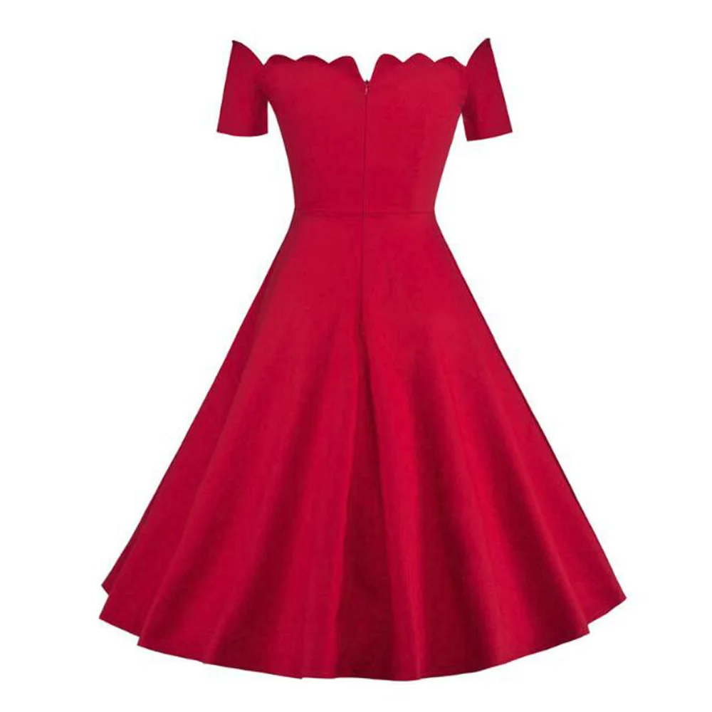 Одри Хепберн 50 s винтажное платье Vestidos Вечерние сексуальная одежда Slash шеи