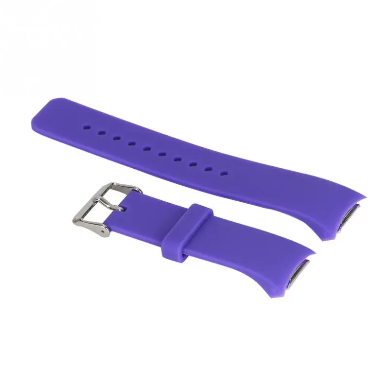 purple Силиконовый ремешок для часов samsung для Galaxy gear S2 R720 R730, ремешок для спортивных часов, сменный Браслет, 8 цветов на выбор - Цвет ремешка: purple