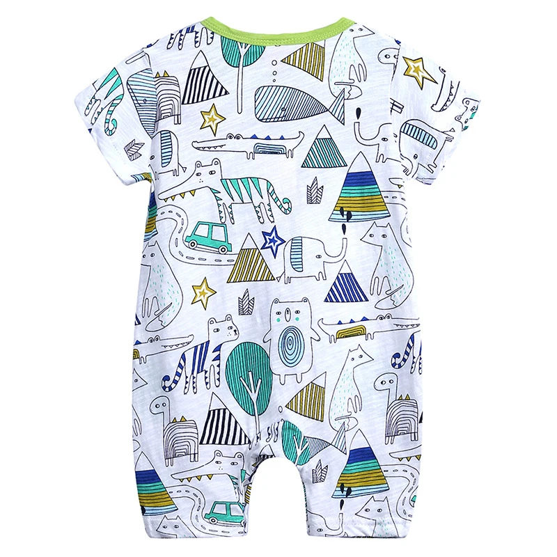 Newborn Baby Clothes Summer Bodysuits Print Short Sleeve Cotton Unisex Clothing Infant Girl Boy Beby Body Suit | Детская одежда и
