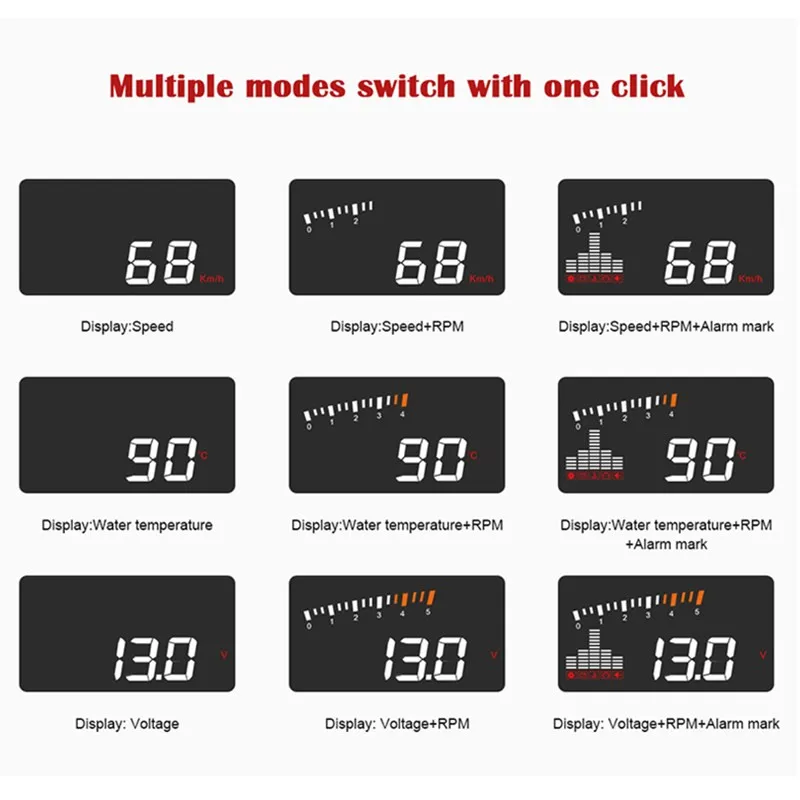 Автомобильный проектор скорости на лобовое стекло HUD X5 OBD2 EUOBD|Проекционный
