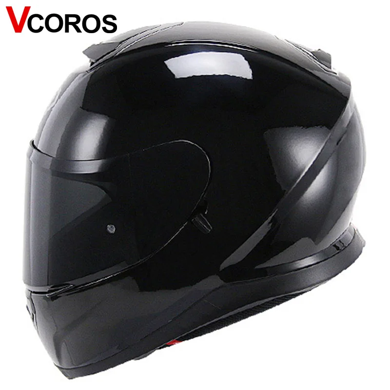 Vcoror полный уход за кожей лица moto rcycle шлем YOHE с внутренним солнцезащитным черным щитом moto rbike шлем YH 976 изготовлен из ABS полное покрытие moto шлем - Цвет: Gloss Black black