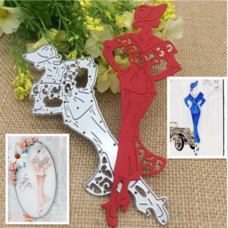 

Girl Lady Model Fashion Metal Cutting Dies Stencil Scrapbooking Photo Album Card Paper Embossing Craft DIY