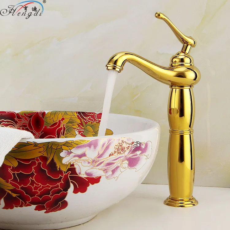 Современный Золотой смеситель Золотые Смесители для ванной комнаты