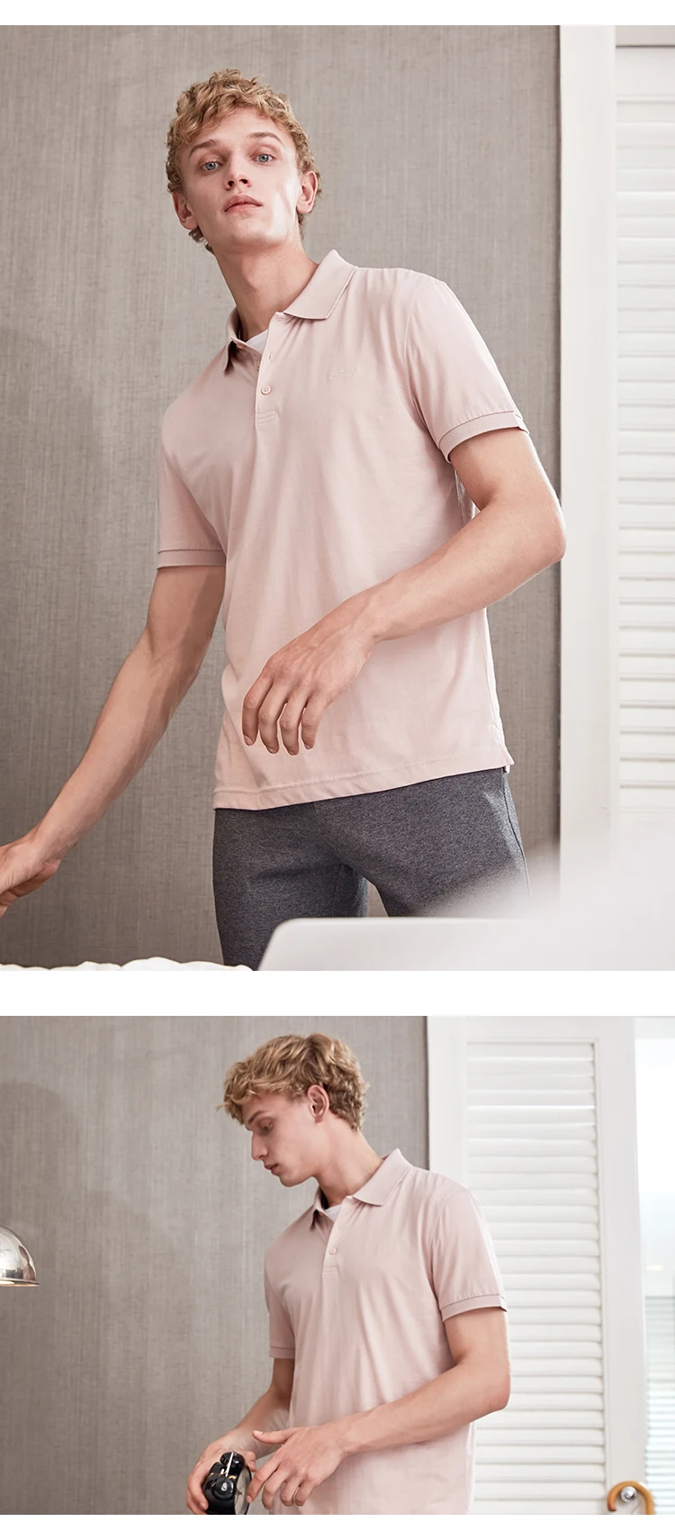 JackJones мужская хлопковая и шелковая ткань чистый цвет с коротким рукавом рубашка поло мужская одежда C | 219106520