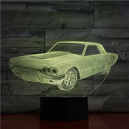 

GX-1462 Old Aged Grandpa Car 3D Night Light 7 Colors Changing LED Desk Table Lamp Acrylic Illusion Multicolor Lamps Daddy Gift
