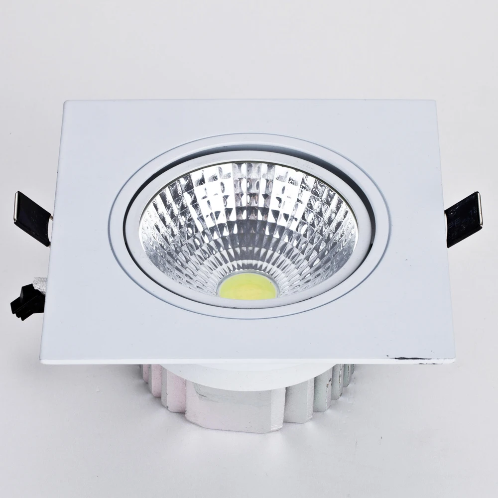 LED cuadrado brillante empotrada regulable COB 7W 9W 12W LED Spot decoración lámpara de techo AC 110V 220V