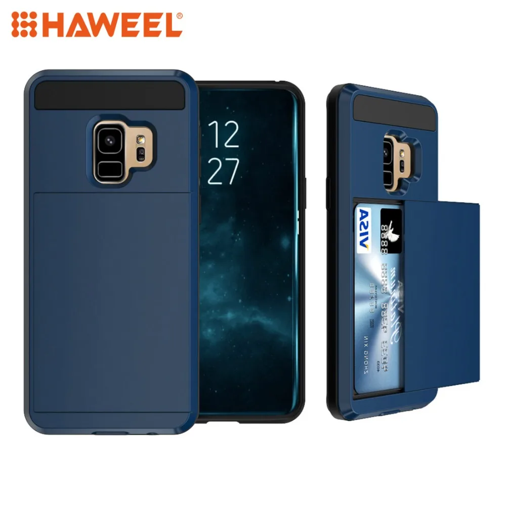 

HAWEEL Back Cover Case For Samsung Galaxy S9 Detachable Dropproof Protective Phone Case Slider Card Slot For Samsung
