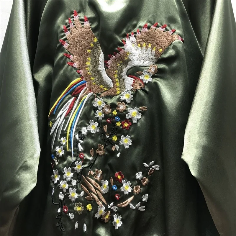

New women's double-faced suit fashion Phoenix embroidery baseball uniform suit female spring and autumn loose wild two-piece