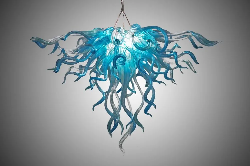 Люстра из бирюзового стекла Современное украшение для дома|small chandelier|glass