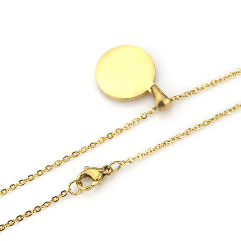 Wholesale Handmade Spiritual Round Shape Dolphin Pattern Link Chain Gold Stainless Steel Shell Pendant Necklace Jewelry | Украшения и