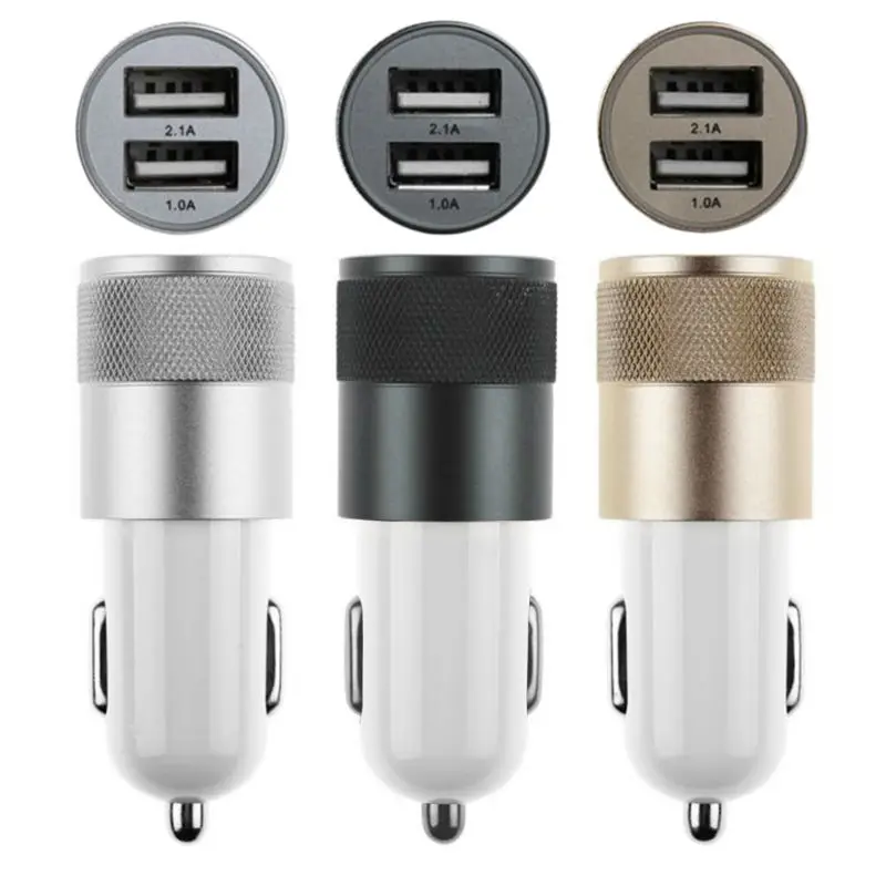 Universal 2.1A+1A Aluminum material Dual 2 Port USB Car Charger For 5 / 6 /For Galaxy S4 S5 Note CH127 | Мобильные телефоны и
