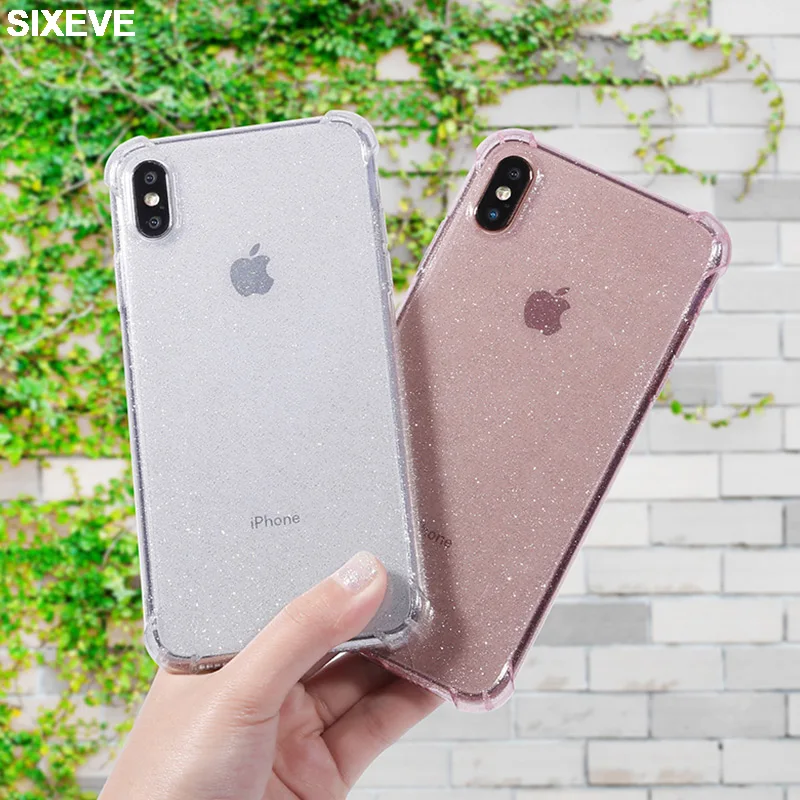 Блестящий силиконовый чехол для iPhone 6 s 6S 7 7S iPhone 8 Plus X 10 XR XS Max 6Plus 6splus 7plus 8plus чехол для сотового телефона ip