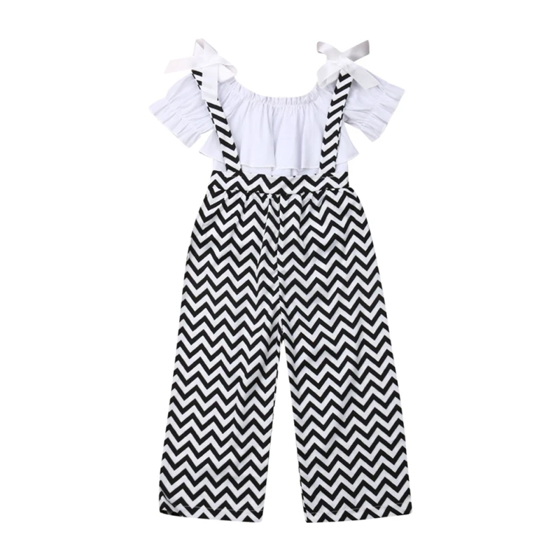 Женский летний комплект одежды для маленьких девочек белый жилет с оборками и