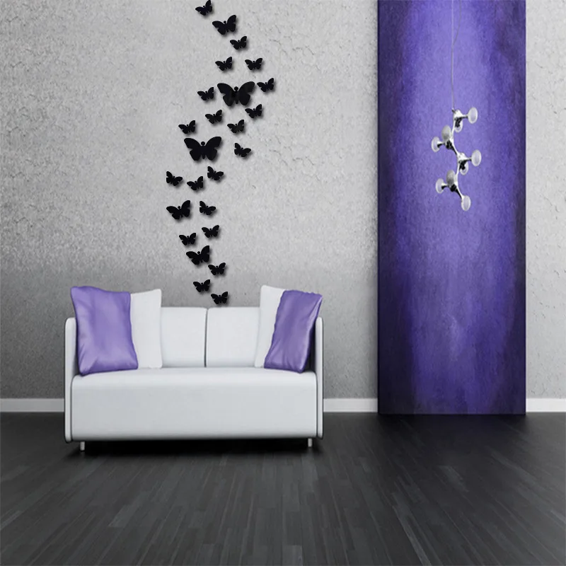 Бесплатная доставка 25 шт./лот 3D акриловые настенные наклейки сделай сам в виде