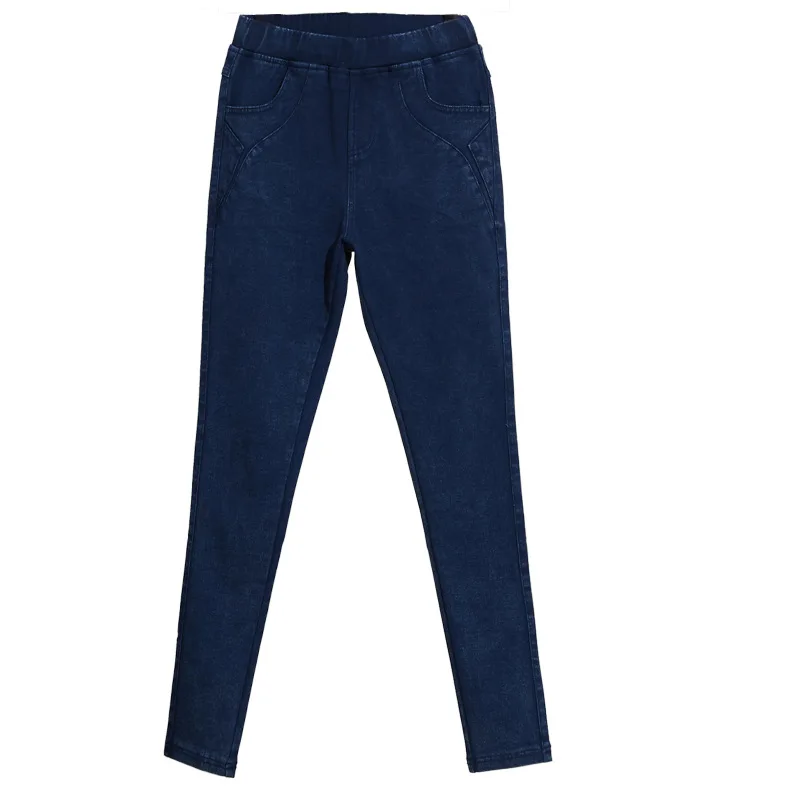 Women Casual Pants Winter Velvet Cotton High Waist Jeans Elastic Pencil Fashion Skinny Warm Trousers Plus Size | Женская одежда