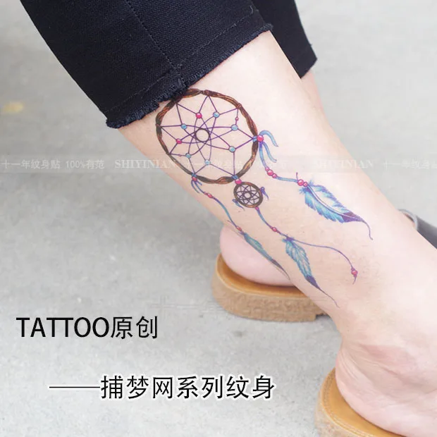 Dream Catcher Waterproof Temporary Tattoos stickers lace mandala dreamcatcher Big tatoo Water Transfer fake flash tattoo Leg Arm | Красота и