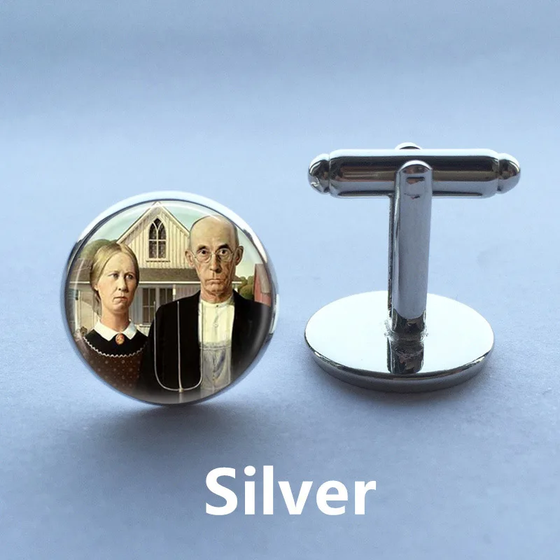 Американские готические запонки американские украшения Грант деревянные