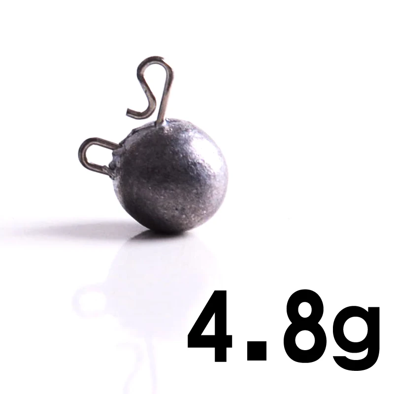 4.8g BamMax 5 шт./лот, 2,8 г, 3,8 г, 4,8 г, универсальный противовес, круглая головка, приманки из свинца, подходят для крючка, рыболовные снасти для карпа, pesca - Цвет: 4.8g