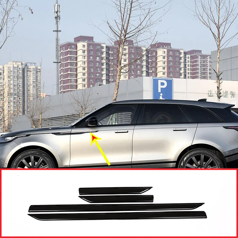 4 шт. глянцевое черное боковое крыло накладка ABS пластик для Land Rover Range Velar 2017 2018