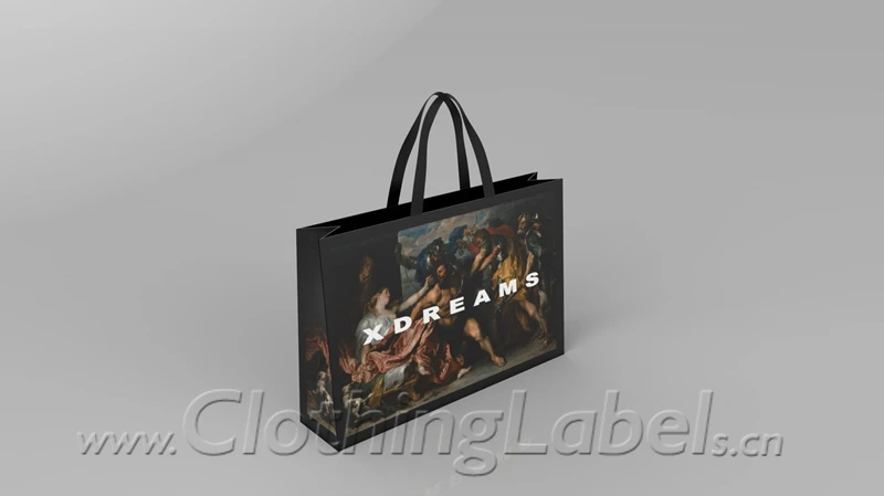 

custom paper bags for clothing accessories, shoes, black cardborad paper texture, personalized bag with brand, printed logo